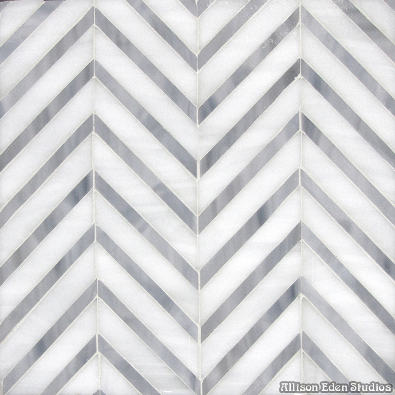 Allison Eden Studios custom gray white chevron