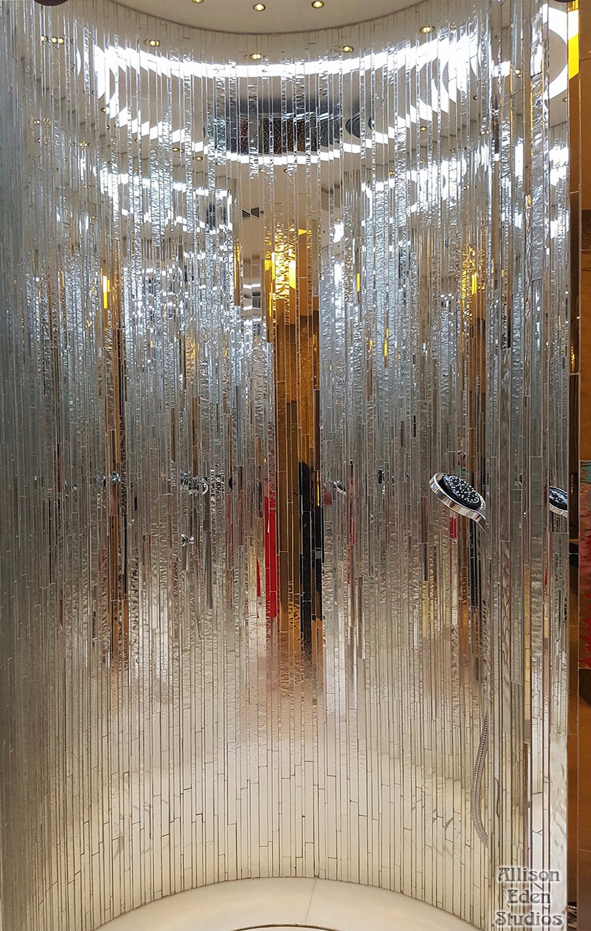 Allison Eden Studios mirror barcode shower