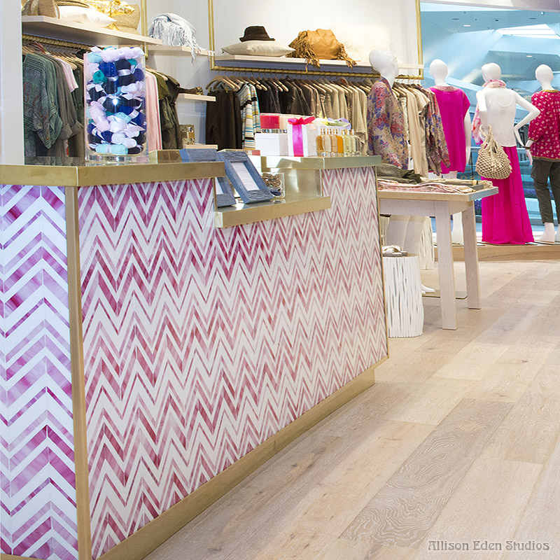 Allison Eden Studios pink Chevron counter
