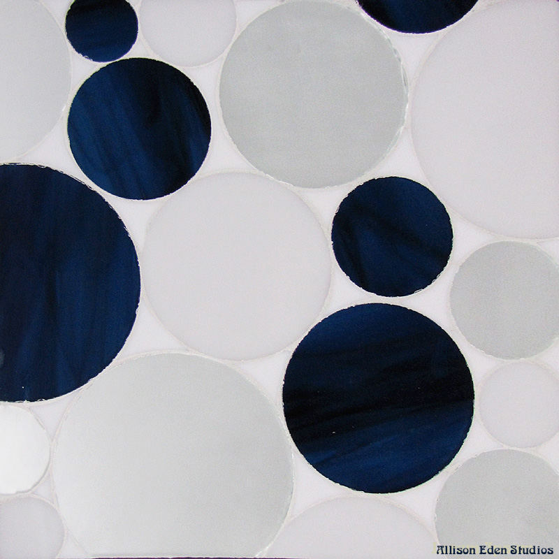Allison Eden Studios white navy blue circles