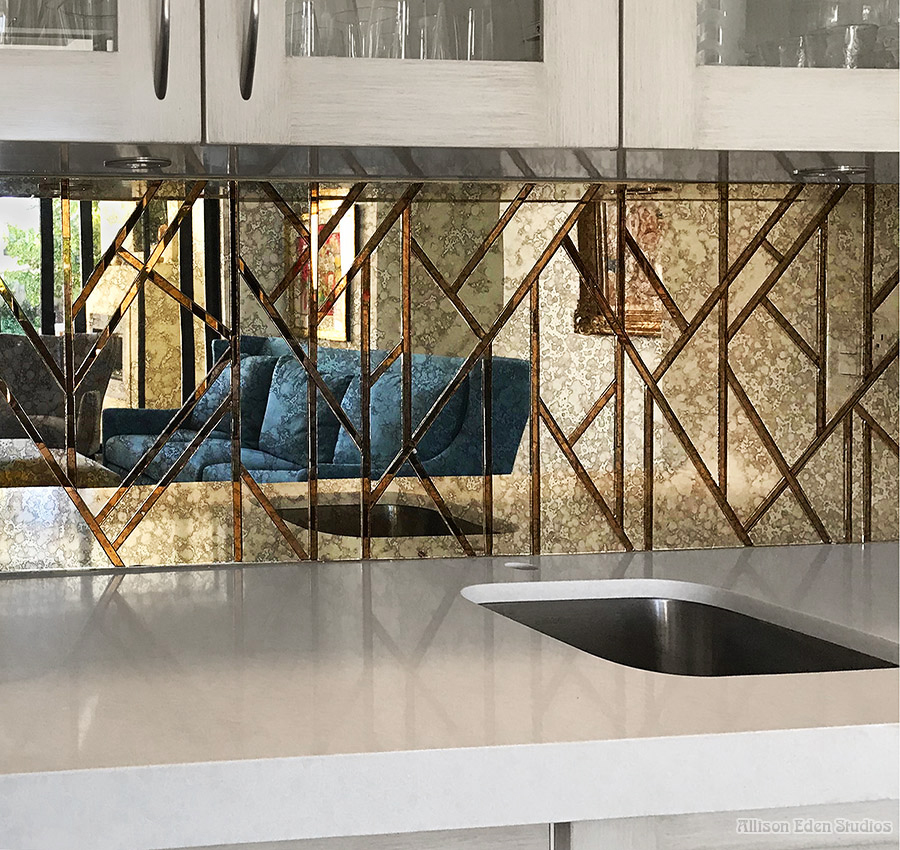 Allison Eden studios Antique mirror antique copper backsplash wm