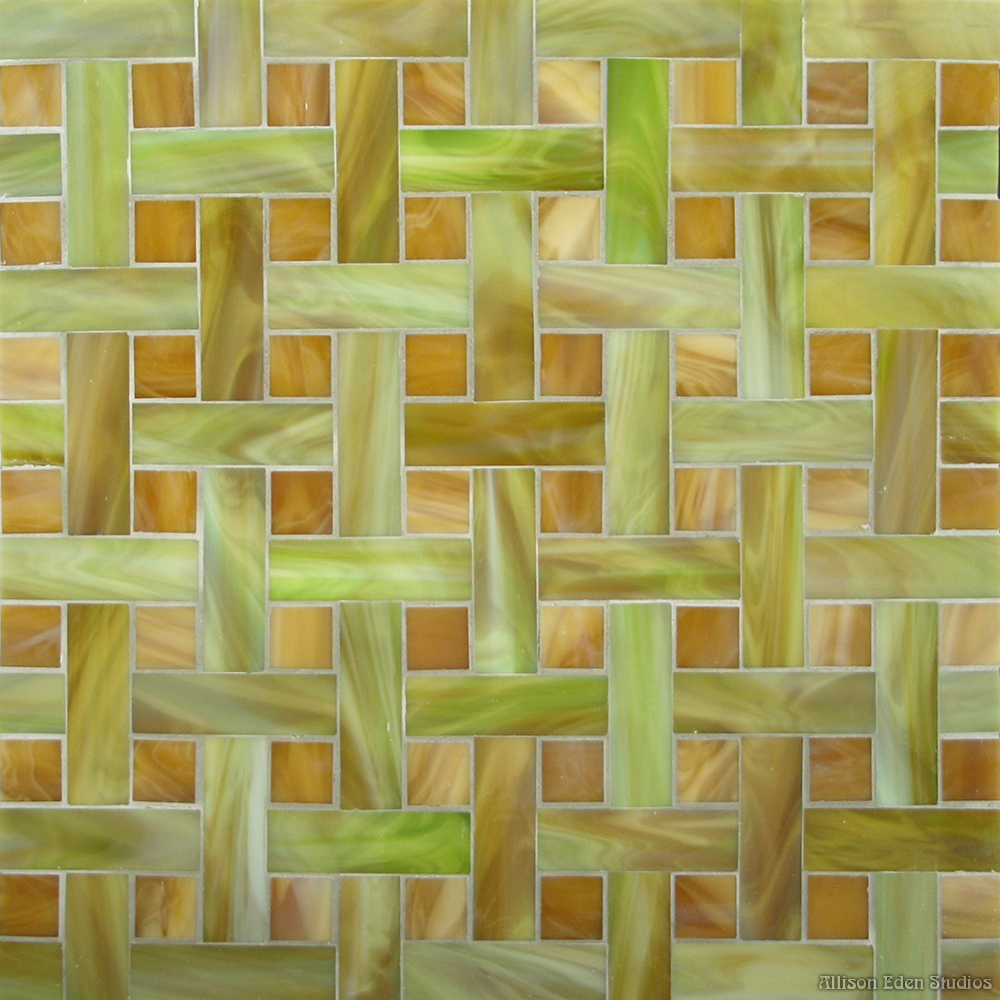 Basketweave Green Bone wm