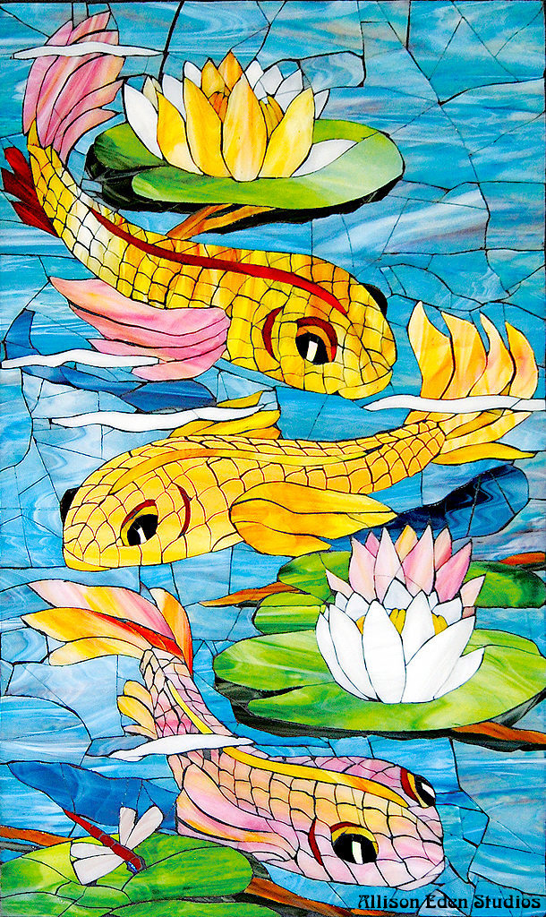 12 Allison Eden Studios Koi mosaic Lil Pads 24 X 48 wm