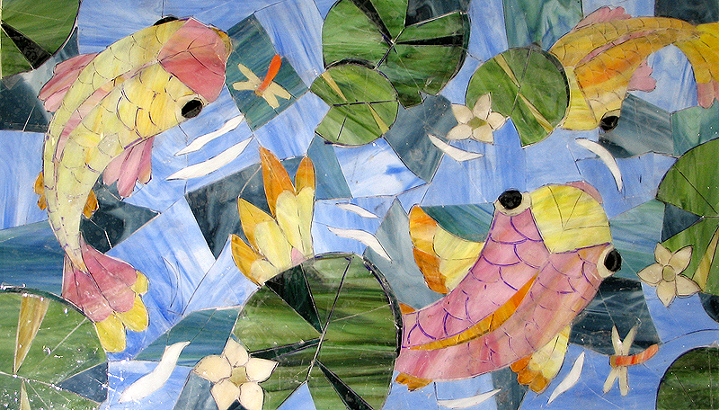 24 inch H Lilly Pads with Fish in progress