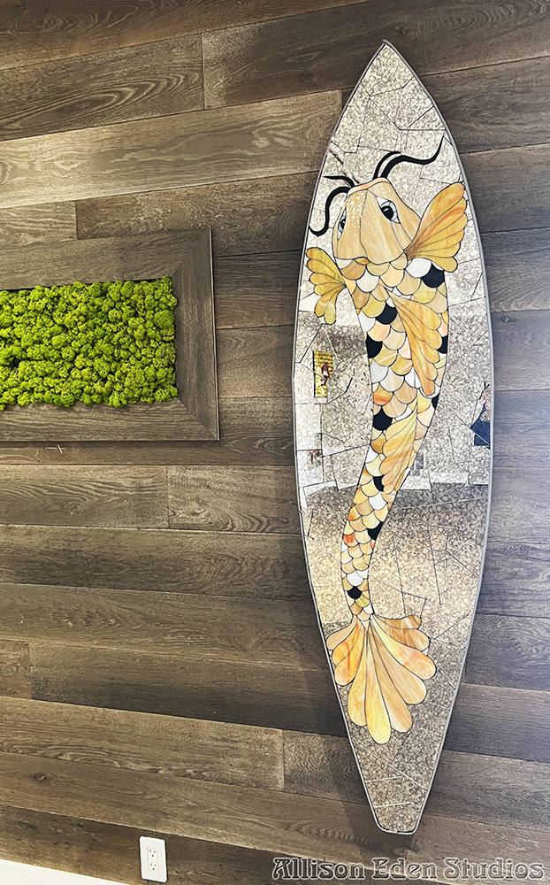 35 Allison Eden Studios Koi Fish Surfboard ASD Palm Beach wm