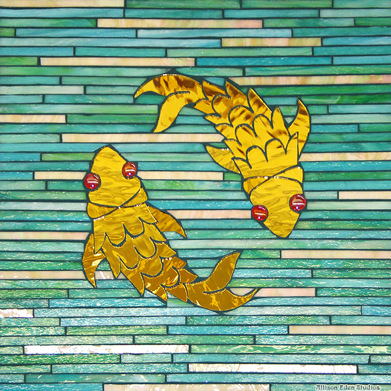 37 Allison Eden Studios swivel koi fish 24 X 24 wm