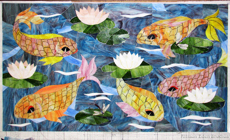 39 Allison Eden Studios Koi Fish Lilly Pads wm