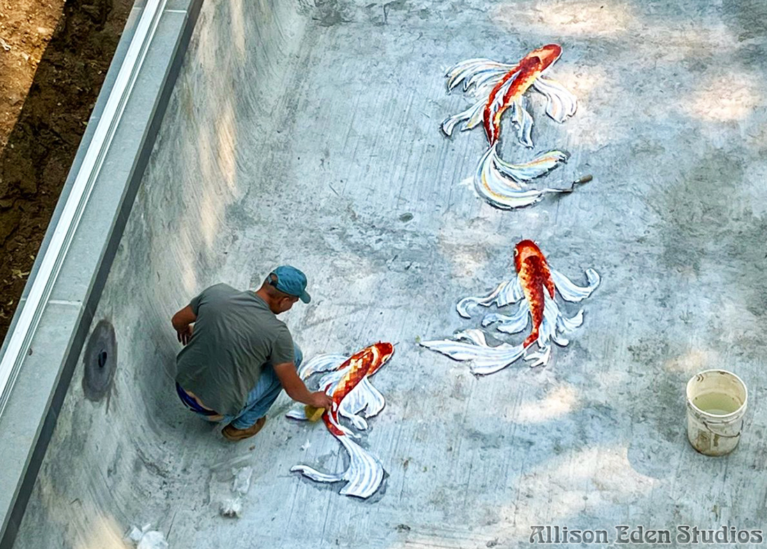 4 Allison Eden Studios Koi Fish Swimming Pool b wm