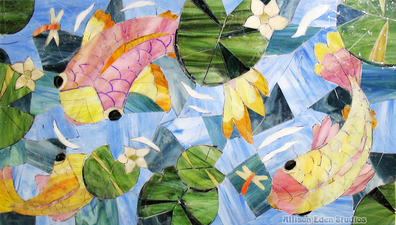 44 Allison Eden Studios Lilly Pads with Fish in progreww wm