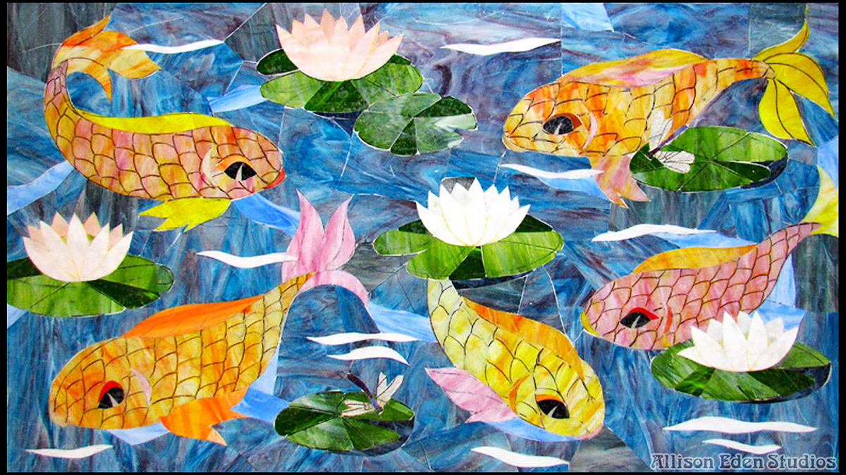 46 Allison Eden Studios Koi Fish Lilly Pads wm