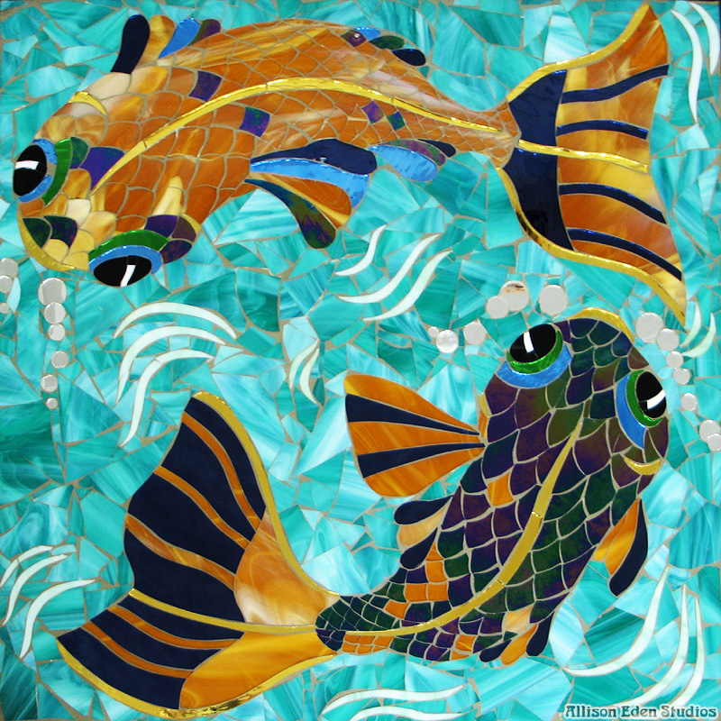 76 Allison Eden Studios 24 X 24 Circle Koi wm