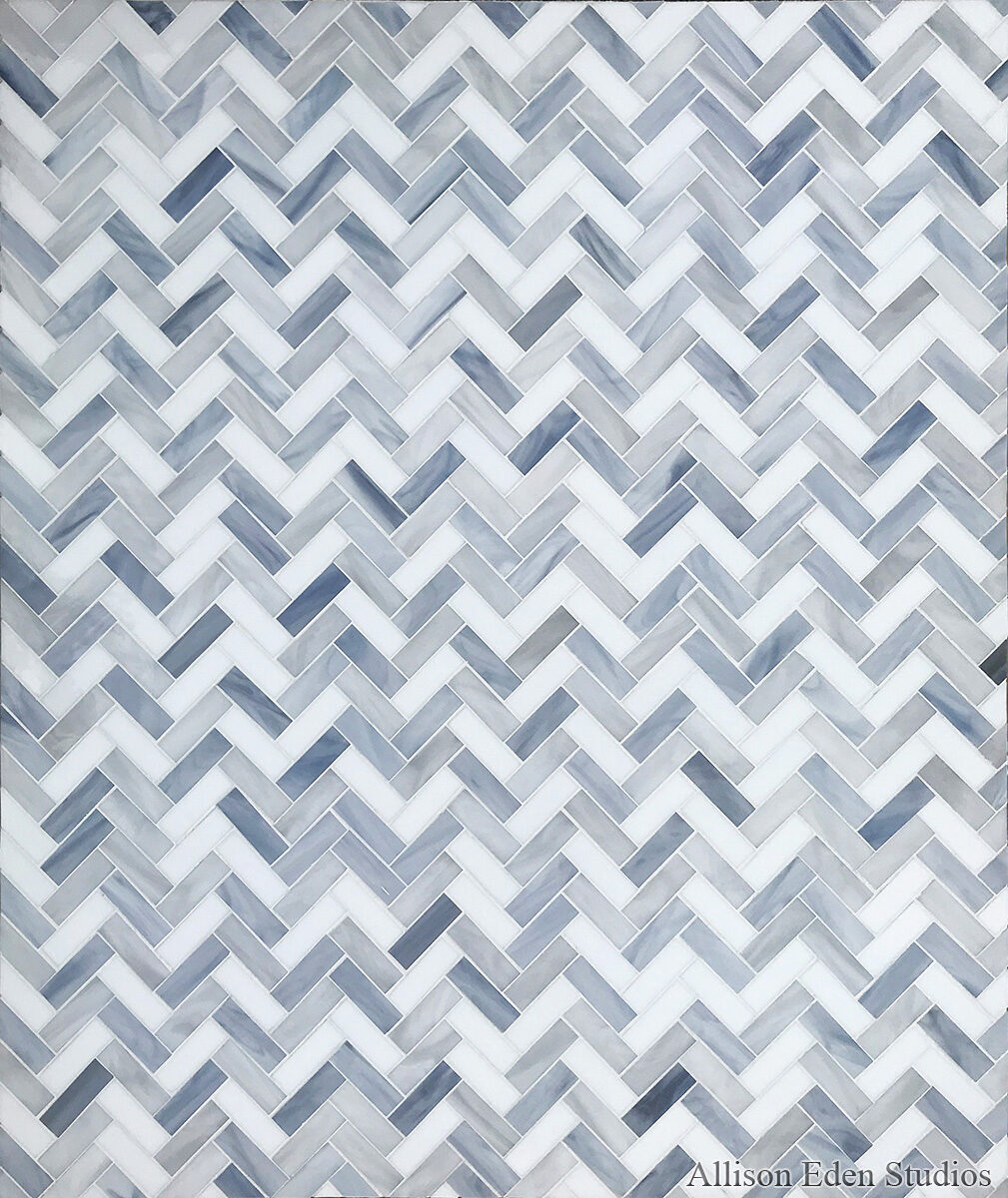 Allison Eden STudios Herringbone 1X3 gray white 36 X 42 wm