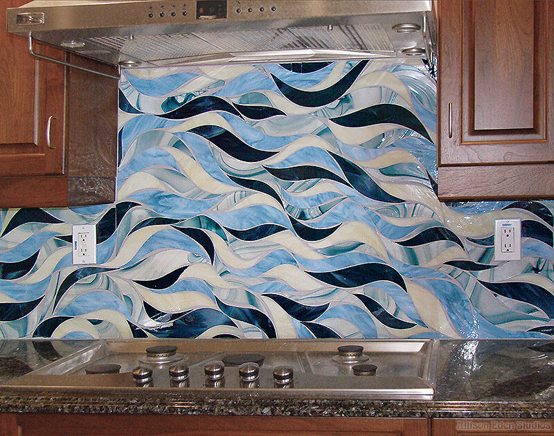 Allison Eden Studios Blue Waves Backsplash wm