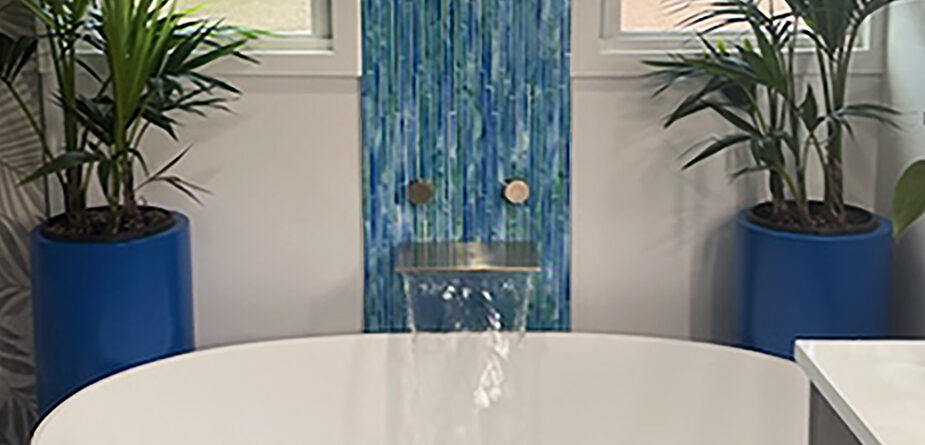 Allison Eden Studios Green Grass Mosaic Tile Bath