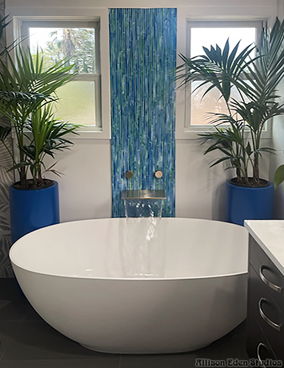 Allison Eden Studios Green Grass Mosaic Tile Bath
