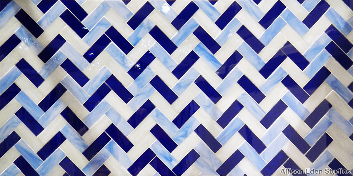 Allison Eden Studios Herringbone Blue dk blue white wm