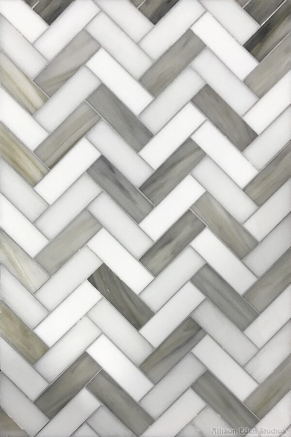 Allison Eden Studios Herringbone gray whilte