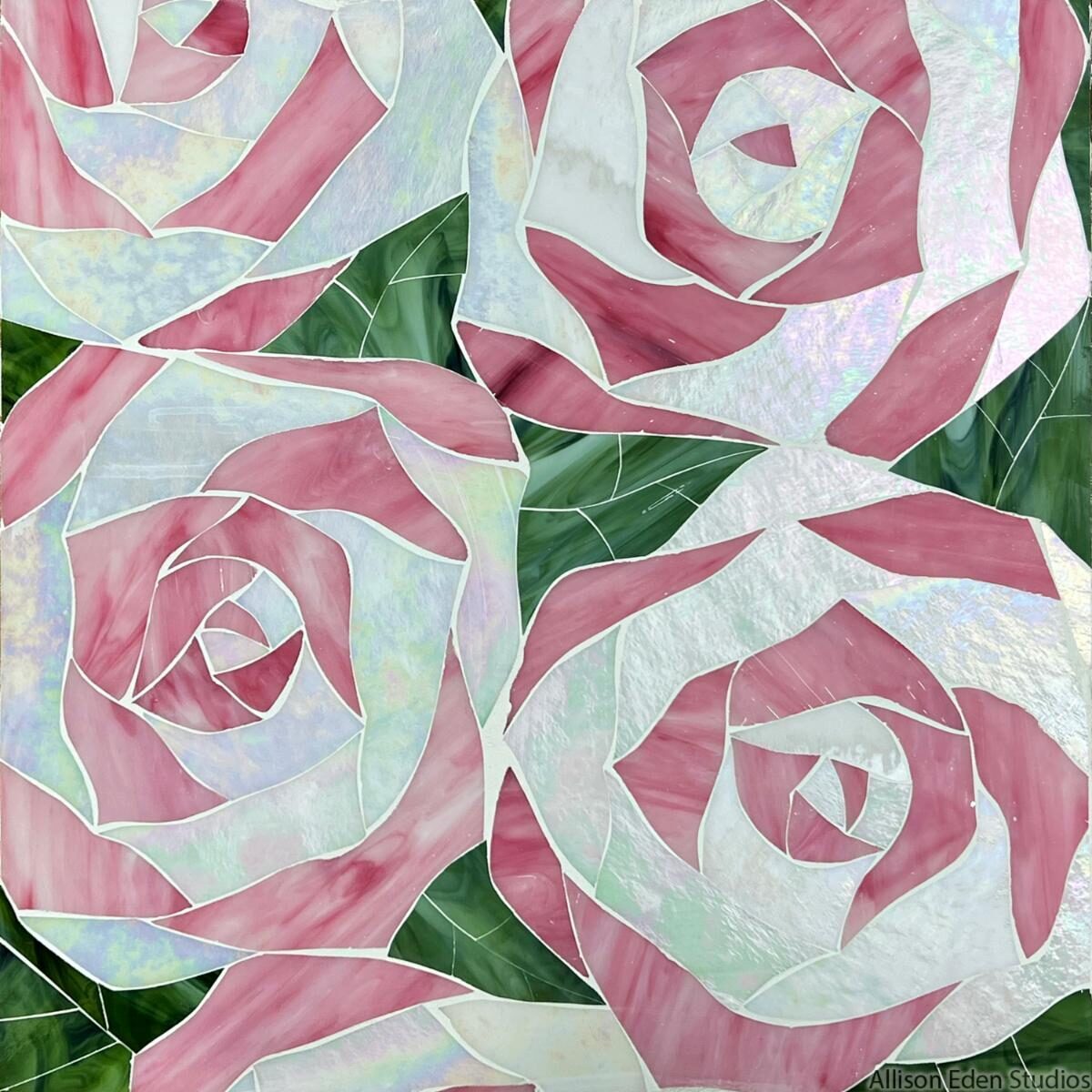 Allison Eden Studios Interlocking Roses green white pink 3 2025 wm