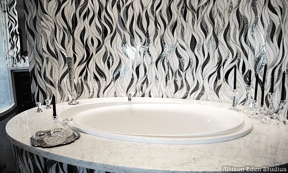 Allison Eden Studios Metallic Waves Bath Private Residence wm