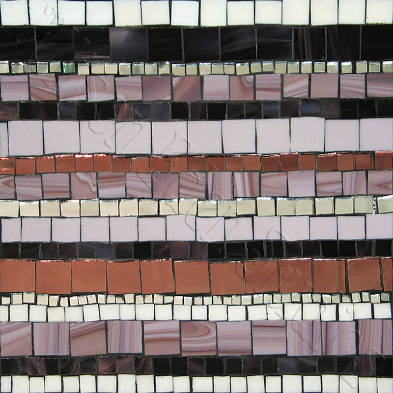 Allison Eden Studios Mosaic Tile Stripes Pink copper white wm