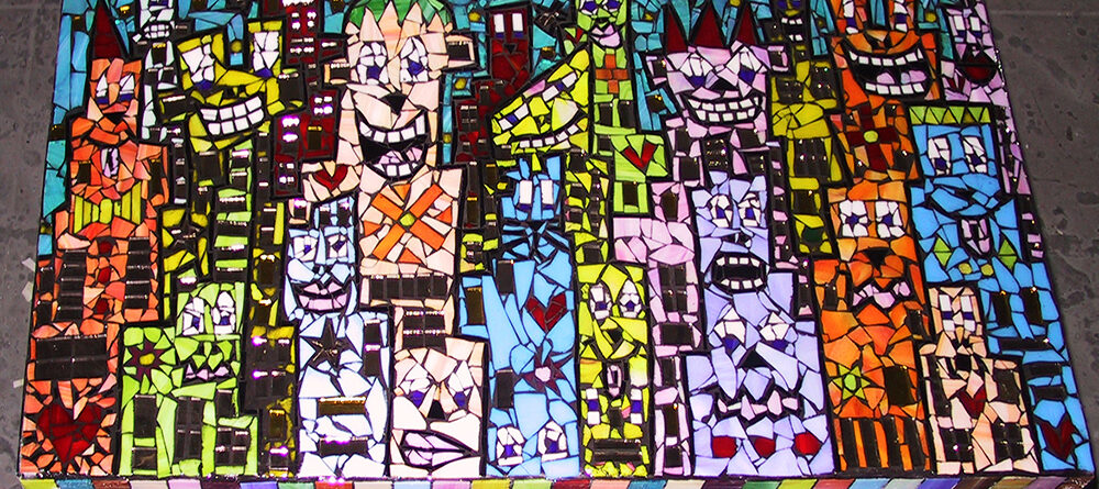 Allison Eden Studios NYC table with James Rizzi wm