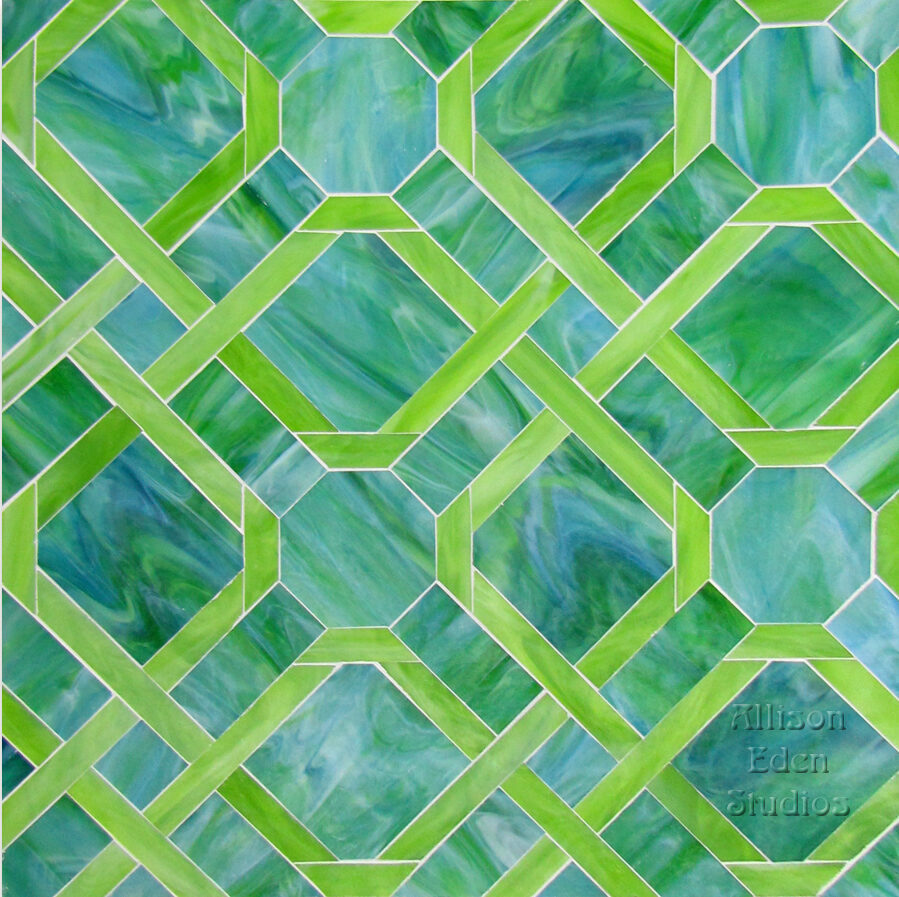 Allison Eden Studios Parquet blue green and lime green WM