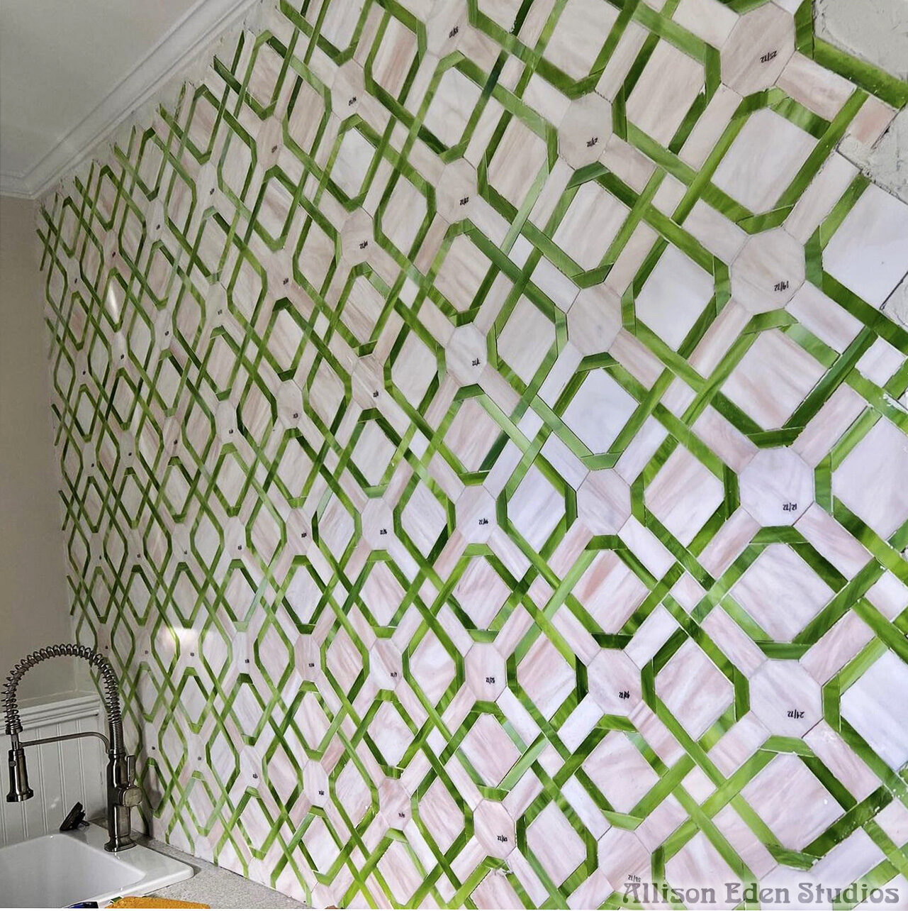 Allison Eden Studios Parquet pink green installation wm