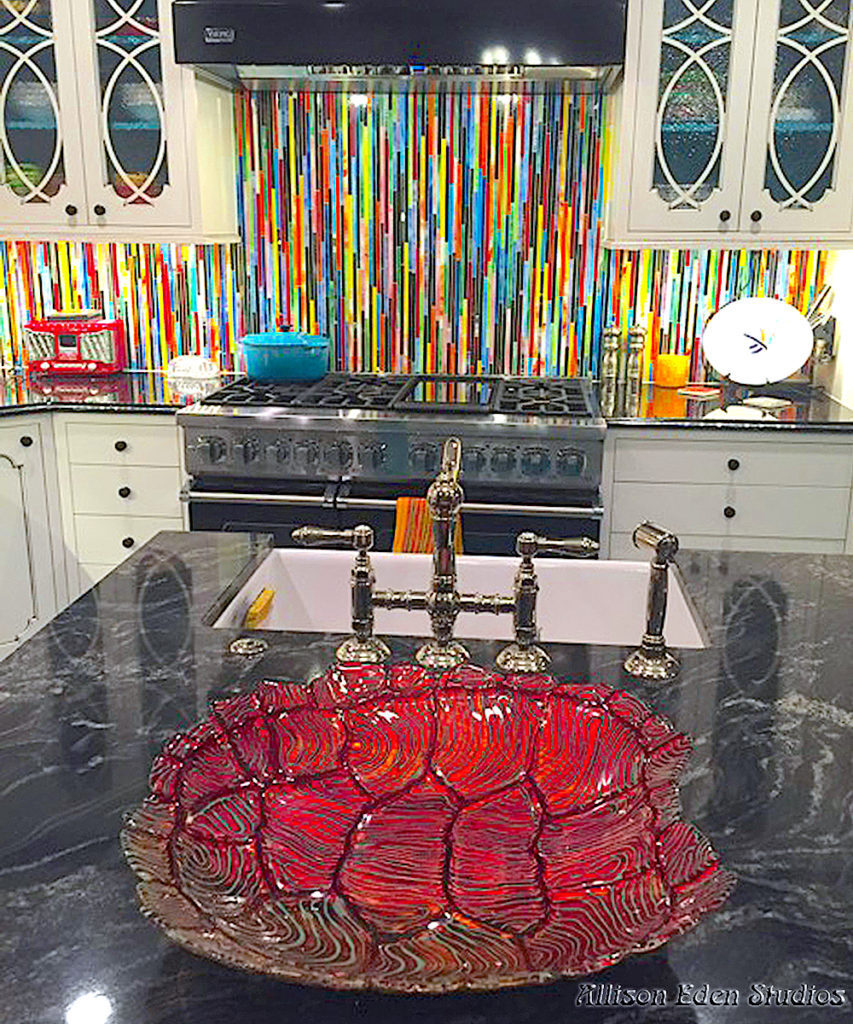 Allison Eden Studios Rainbow Funky Sticks Kitchen Backsplash wm