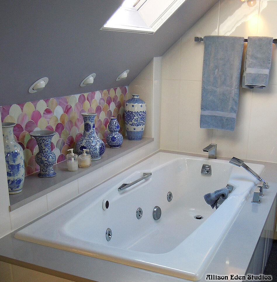 Allison Eden Studios Scallop Pattern Bath tub mosaic wm