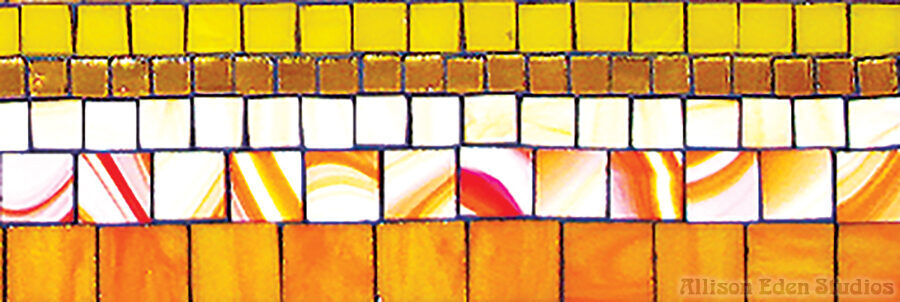 Allison Eden Studios Stripes Glass Mosaic Tile border wm