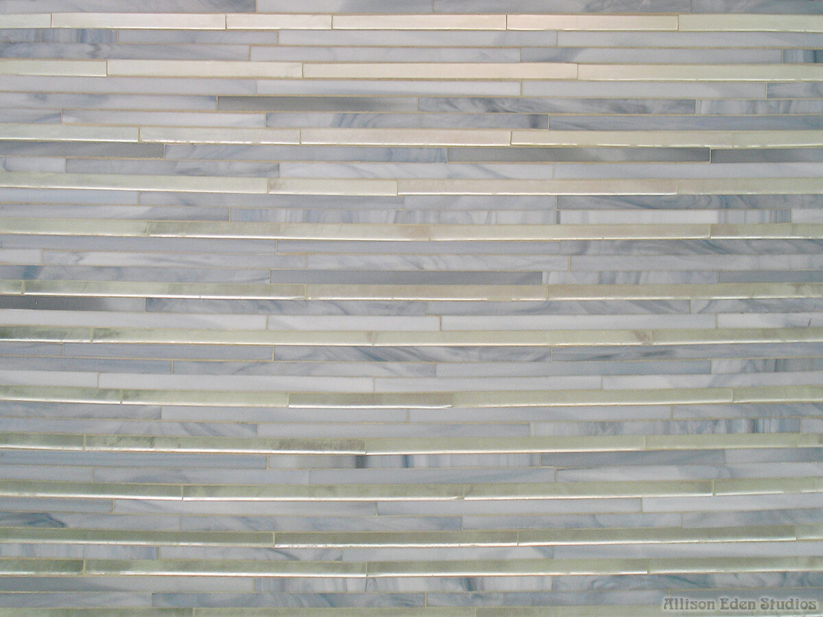 Allison Eden Studios Stripes gray and white mosaic tile wm