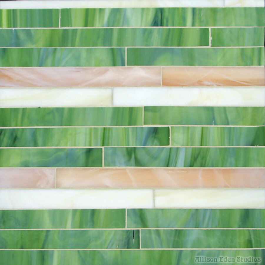 Allison Eden Studios Stripes green bone pink mosaic tile wm