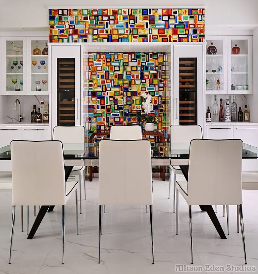 Allison Eden Studios Tiki Blocks Bar glass mosaic tile wm