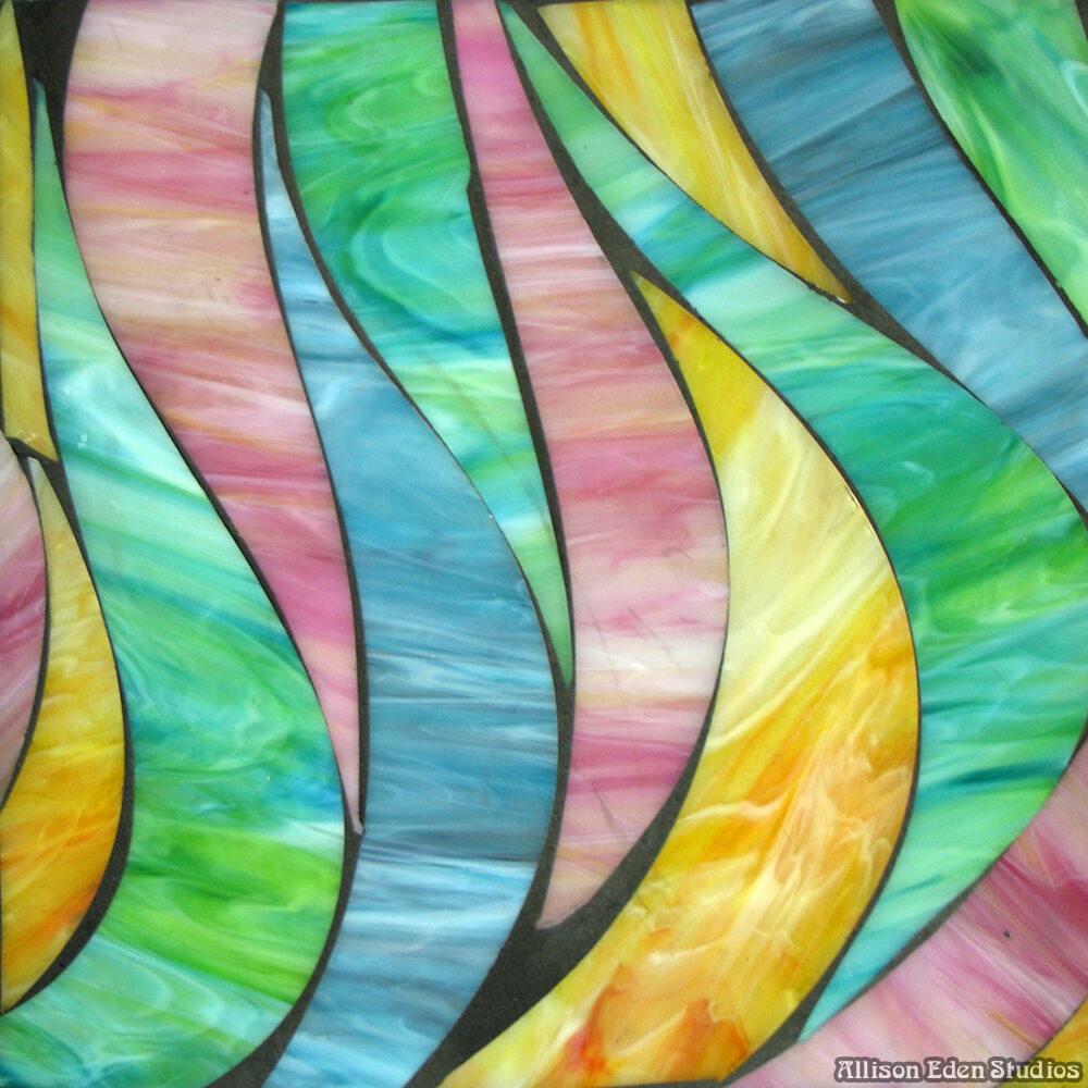 Allison Eden Studios Waves Pink Yellow Blue Green wm