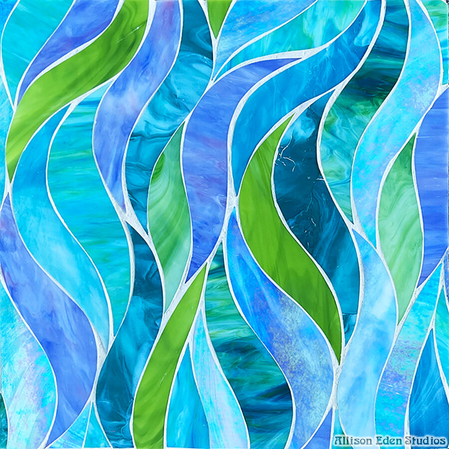 Allison Eden Studios Waves in green and purple wm