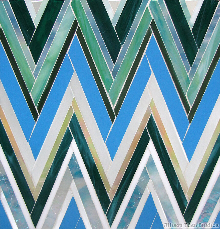 Allison Eden Studios Zig Zag mosaic blue green white wm