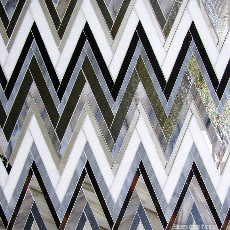 Allison Eden Studios ZigZag gray white choc distressed gold gun metal