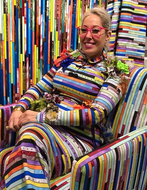 Allison Eden Studios funky sticks chair fabric