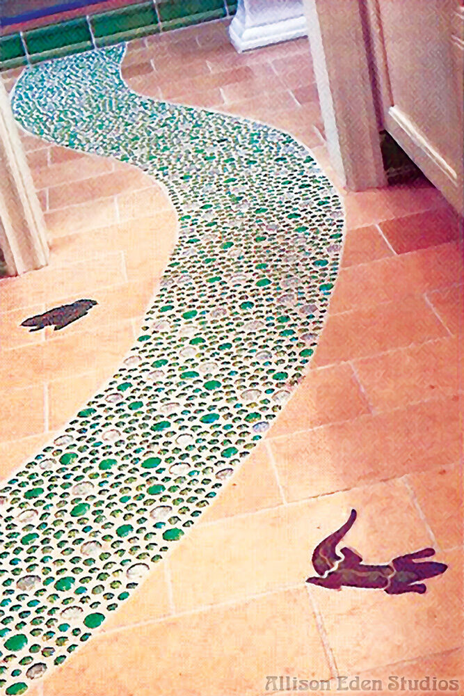Allison Eden Studios green clear Bubbles Floor Mohegan Sun wm