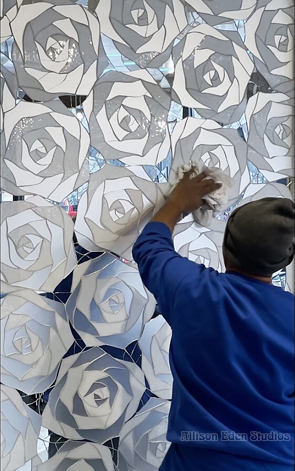 Allison Eden Studios installing interlocking roses 11 2020 B