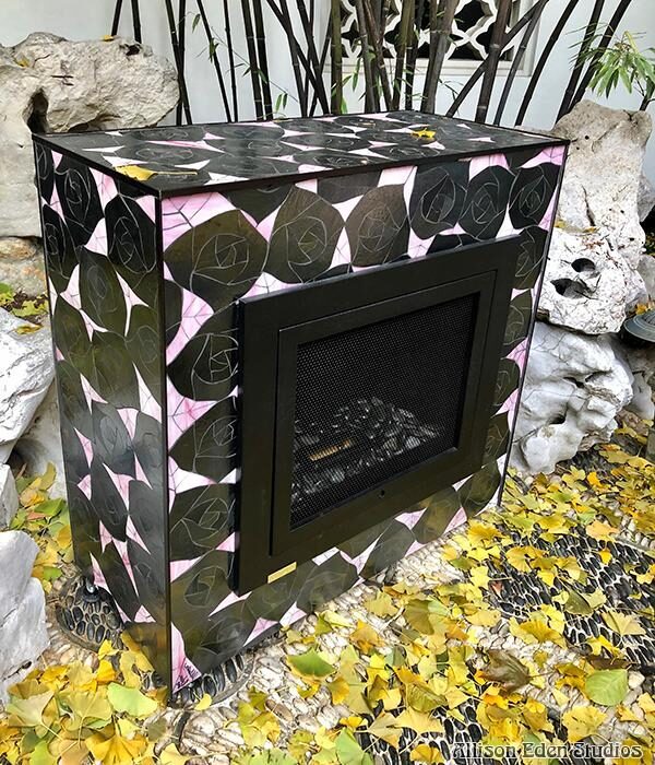 Allison Eden Studios interlocking Roses fireplace wm