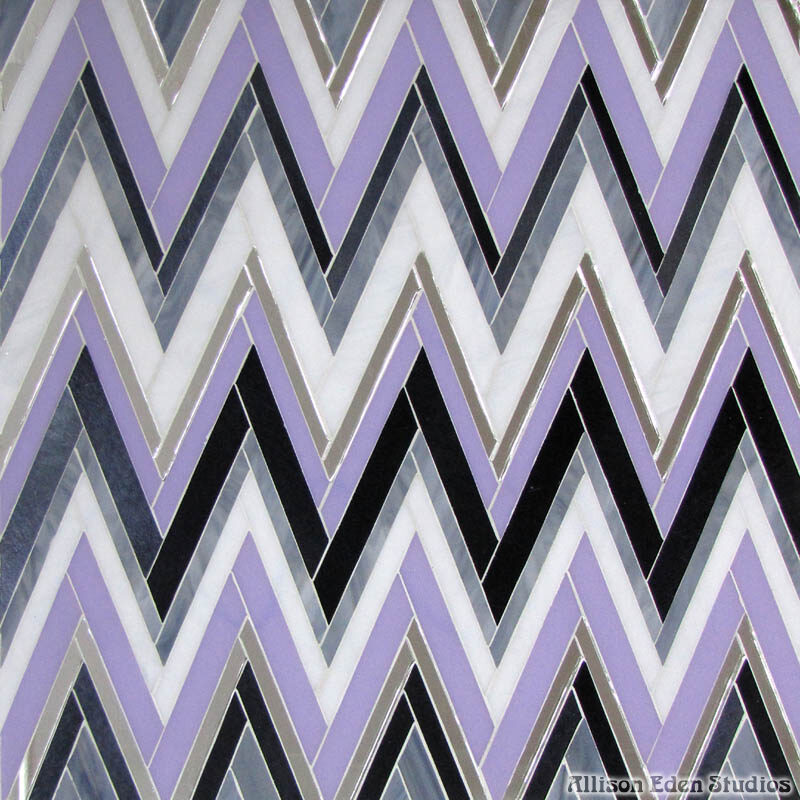 Allison Eden Studios mosaic Zig Zag gray gun metal mirror purple wm