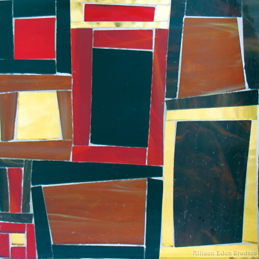 Allison Eden Studios red gold brown Tiki Blocks wm