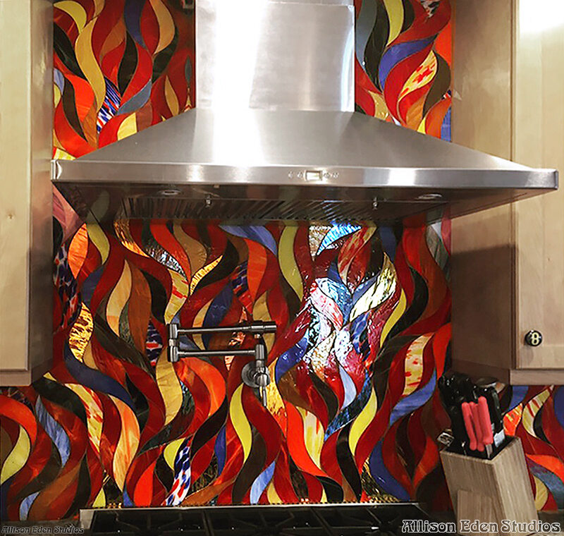 Allison Eden Studios red orange Fire and Waves backsplash wm