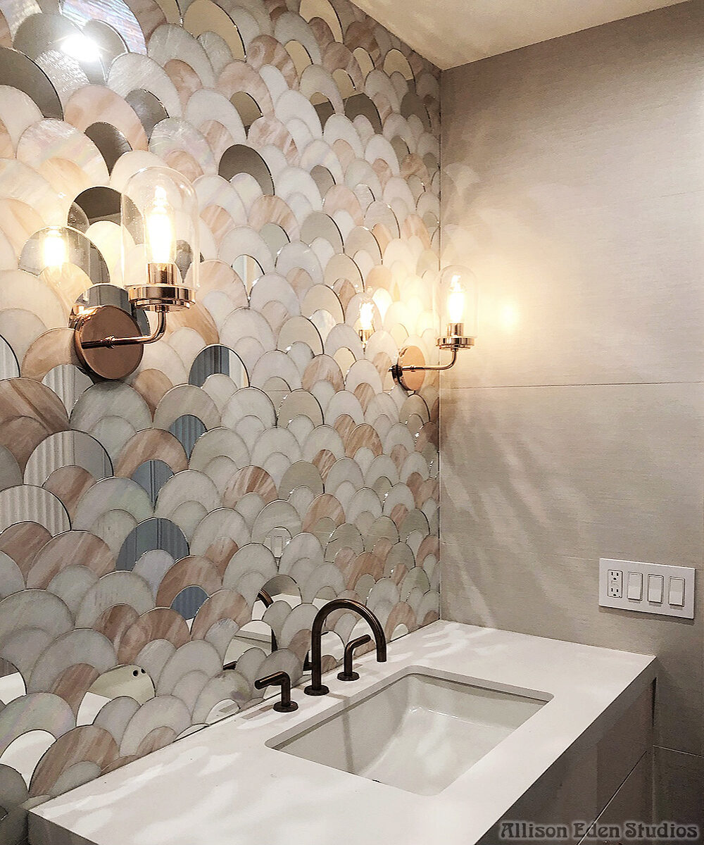 Allison Eden Studios triple scallops mosaic bathroom 2020 wm