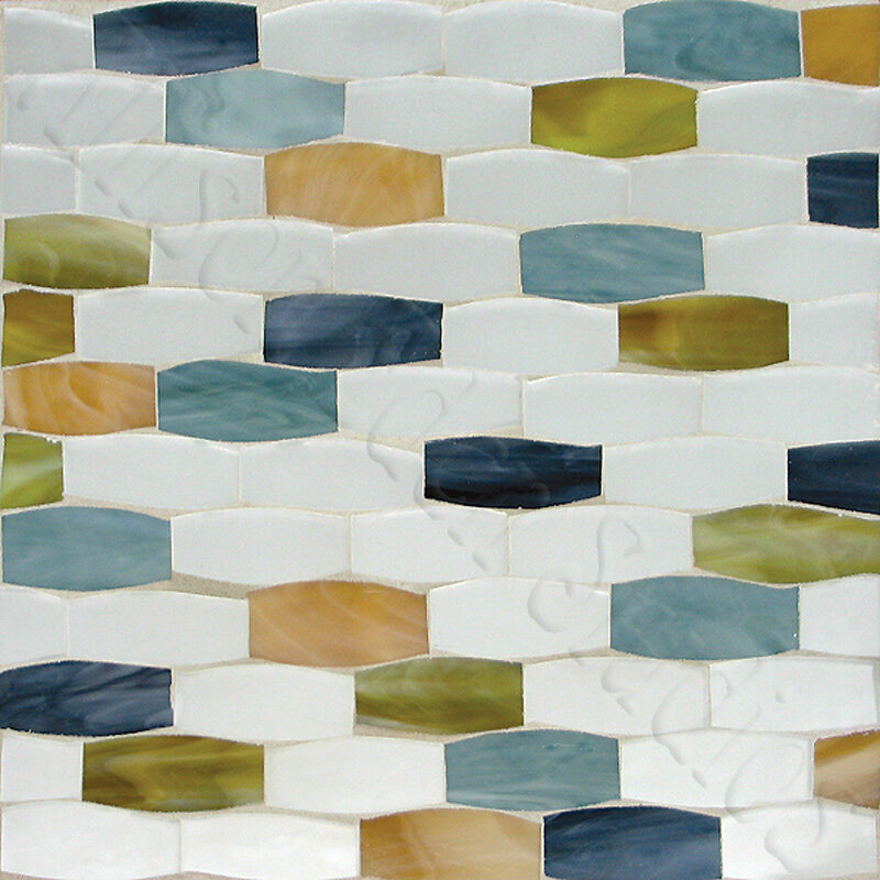 Lozenges blue green brushedMirror
