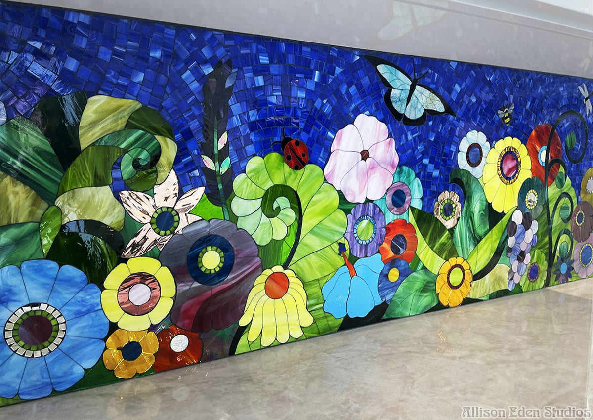 Allison Eden Studios Floral Color kitchen backsplash