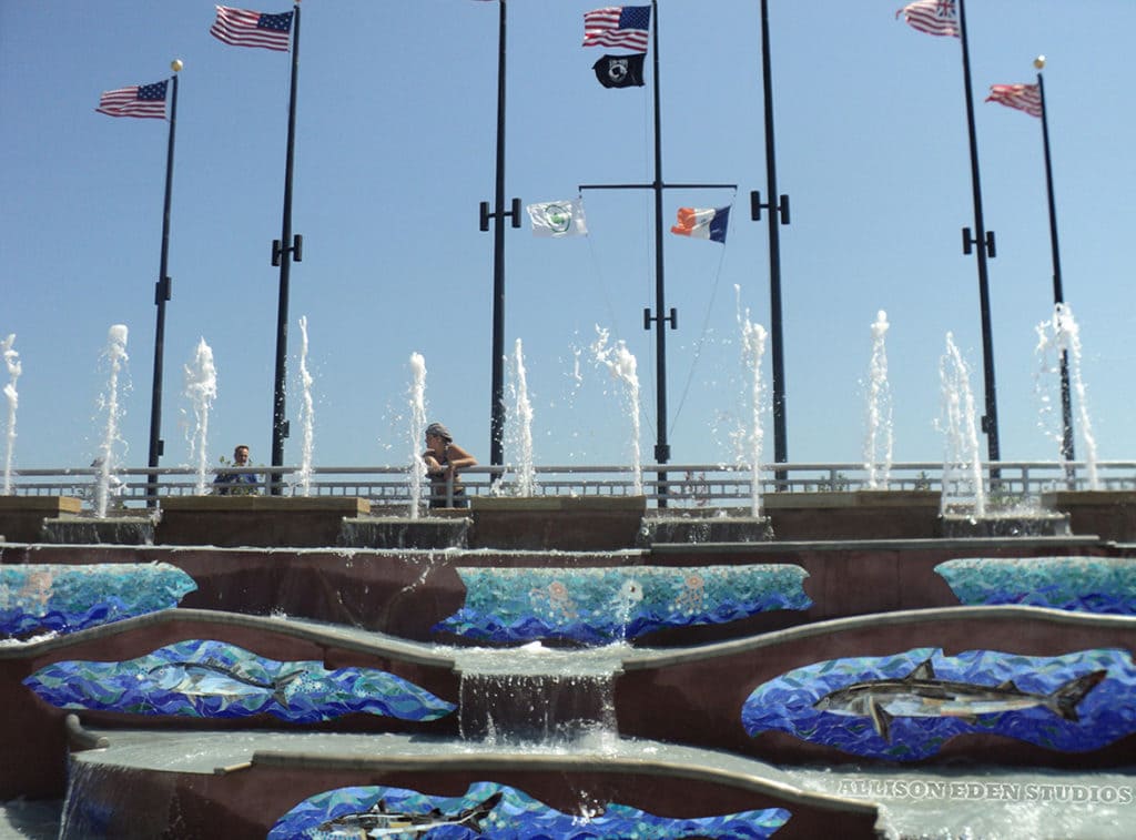 Allison Eden Studios Midland Beach Mosaic Fish Fountain Staten Island