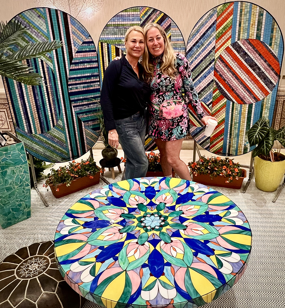 Stained Glass Mosaic Table-Allison Eden and Nina from ASD at The Colony Palm Beach