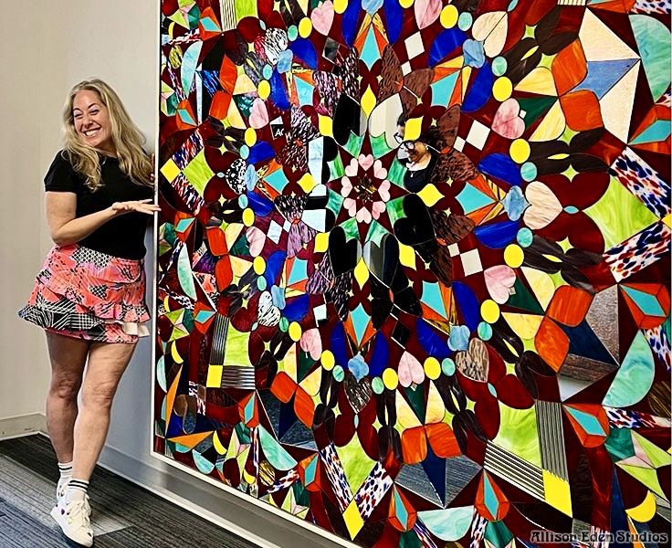 Large Contemporary Mosaic Artwork by Allison Eden with Mega Kaleidoscope at WMODA Museum in Hollywood, FL
